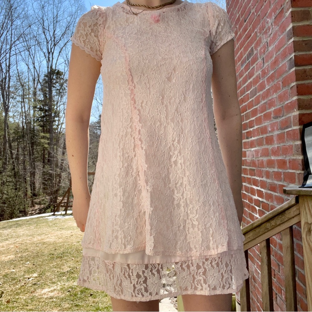 Pink coquette mini dress
